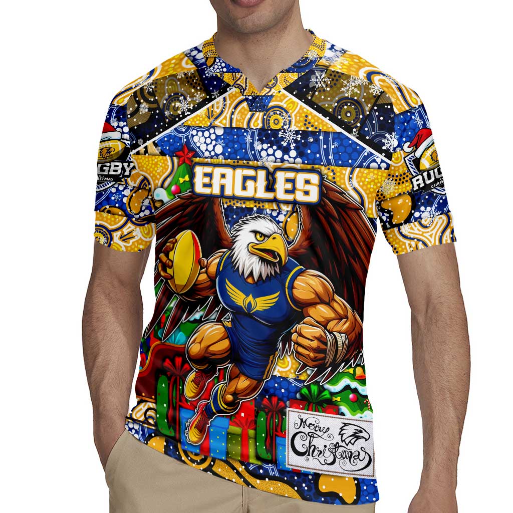 Custom Eagles Rugby Merry Christmas Rugby Jersey Indigenous Australian Art