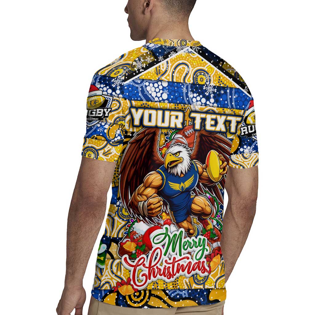 Custom Eagles Rugby Merry Christmas Rugby Jersey Indigenous Australian Art
