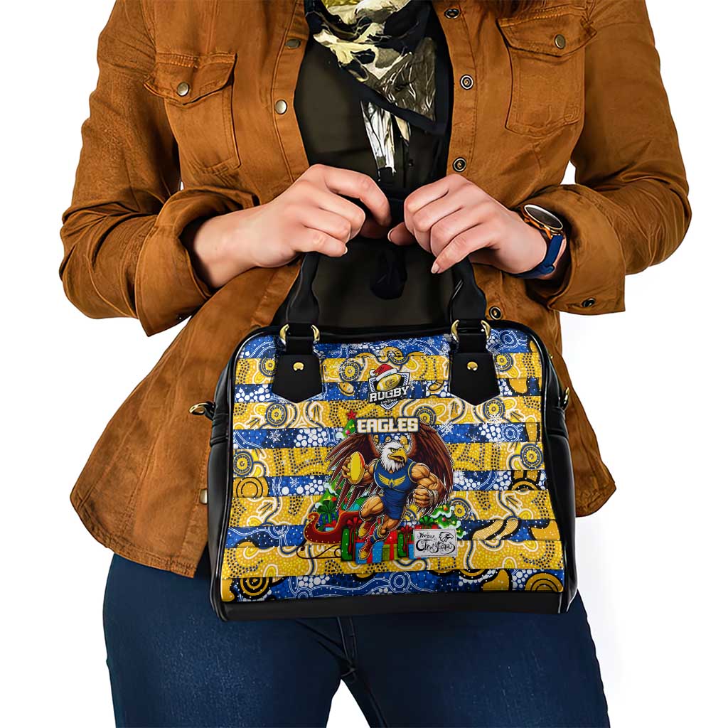 Eagles Football Merry Christmas Shoulder Handbag Indigenous Australian Art
