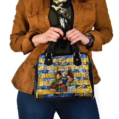 Eagles Football Merry Christmas Shoulder Handbag Indigenous Australian Art