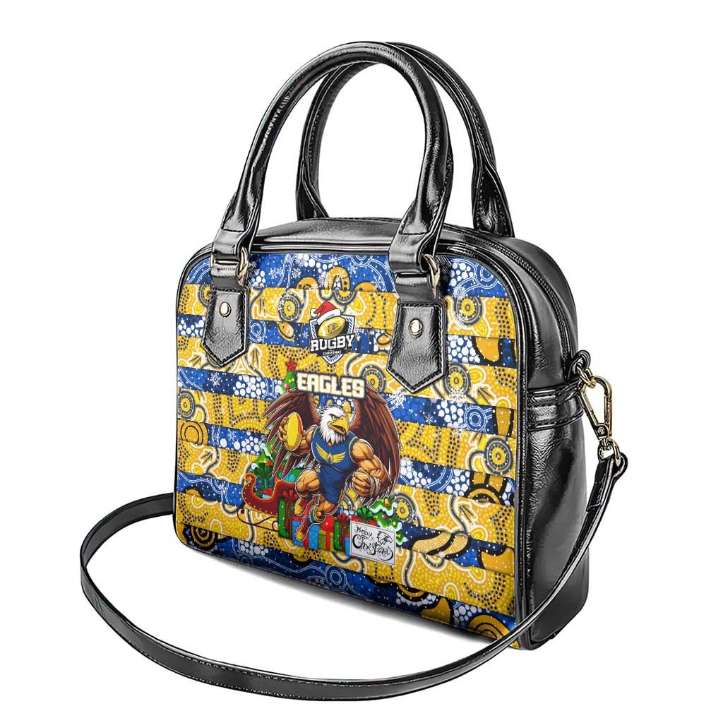 Eagles Football Merry Christmas Shoulder Handbag Indigenous Australian Art