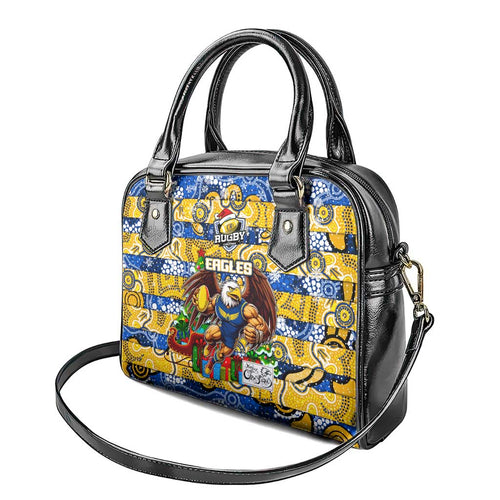 Eagles Football Merry Christmas Shoulder Handbag Indigenous Australian Art