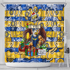 Eagles Football Merry Christmas Shower Curtain Indigenous Australian Art