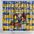 Eagles Football Merry Christmas Shower Curtain Indigenous Australian Art