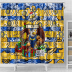 Eagles Football Merry Christmas Shower Curtain Indigenous Australian Art