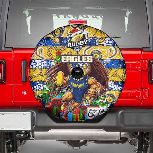 Eagles Football Merry Christmas Spare Tire Cover Indigenous Australian Art