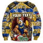 Custom Eagles Rugby Merry Christmas Sweatshirt Indigenous Australian Art