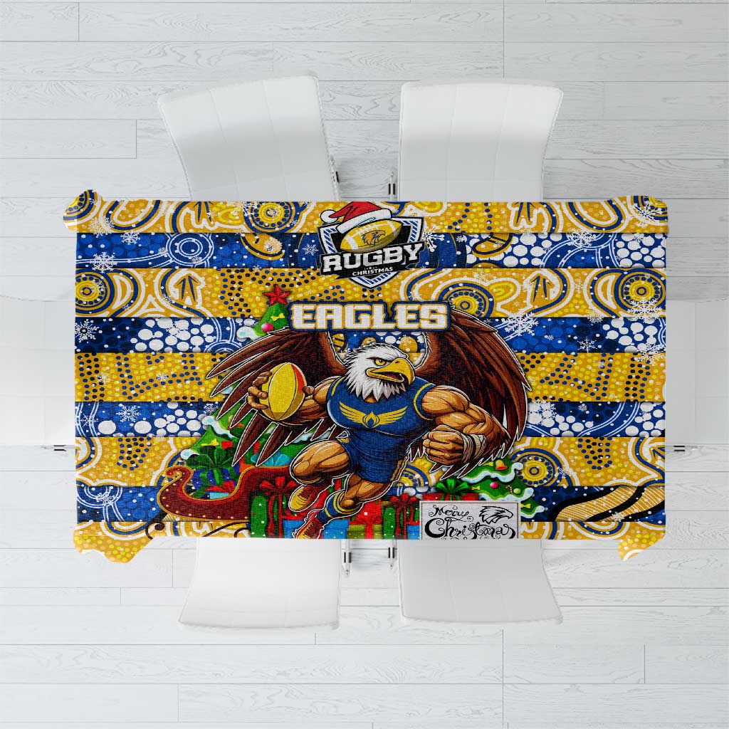 Eagles Football Merry Christmas Tablecloth Indigenous Australian Art