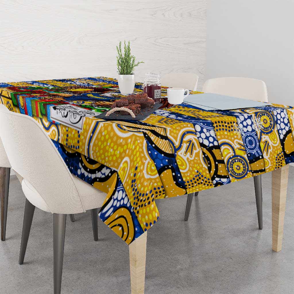 Eagles Football Merry Christmas Tablecloth Indigenous Australian Art
