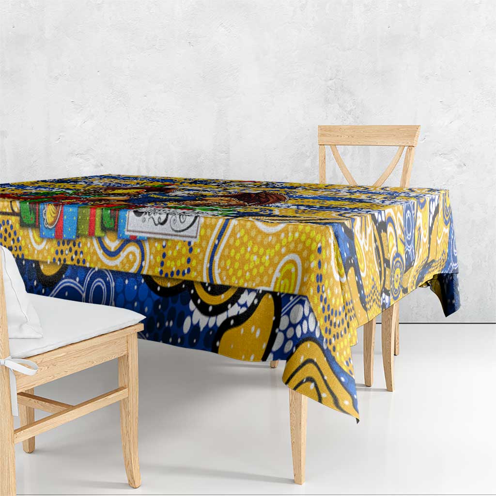 Eagles Football Merry Christmas Tablecloth Indigenous Australian Art