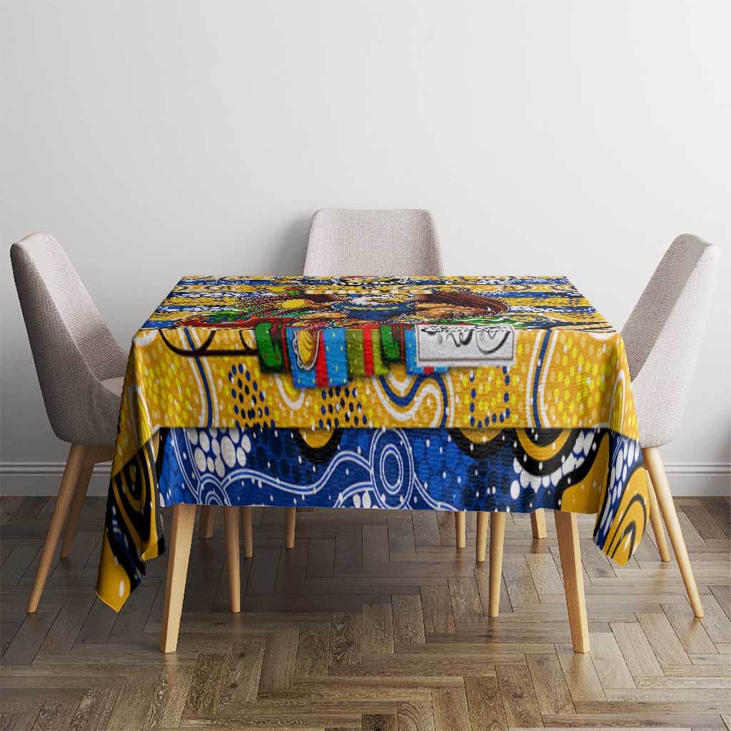 Eagles Football Merry Christmas Tablecloth Indigenous Australian Art
