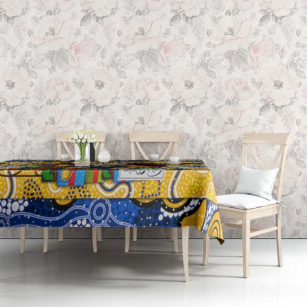 Eagles Football Merry Christmas Tablecloth Indigenous Australian Art