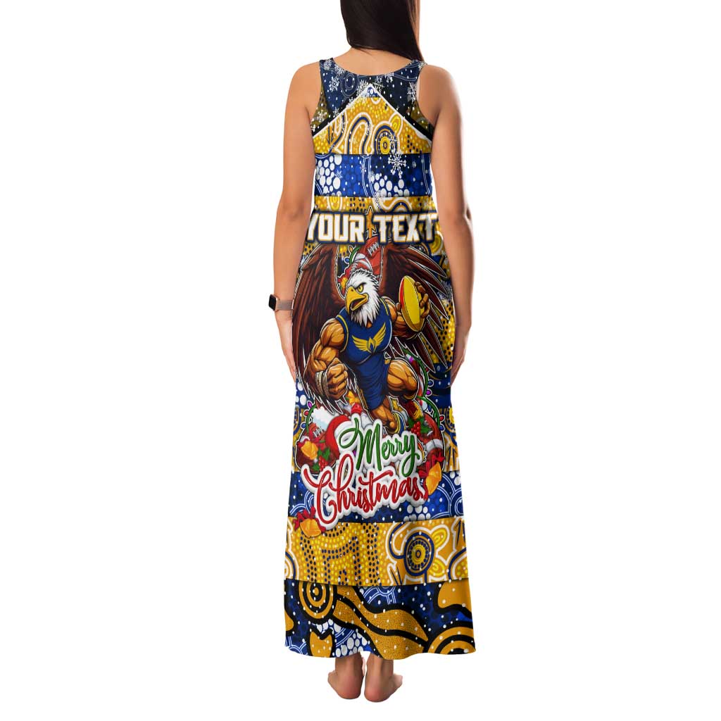Custom Eagles Rugby Merry Christmas Tank Maxi Dress Indigenous Australian Art