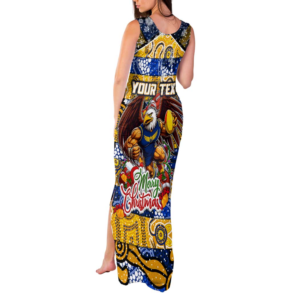 Custom Eagles Rugby Merry Christmas Tank Maxi Dress Indigenous Australian Art