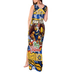 Custom Eagles Rugby Merry Christmas Tank Maxi Dress Indigenous Australian Art