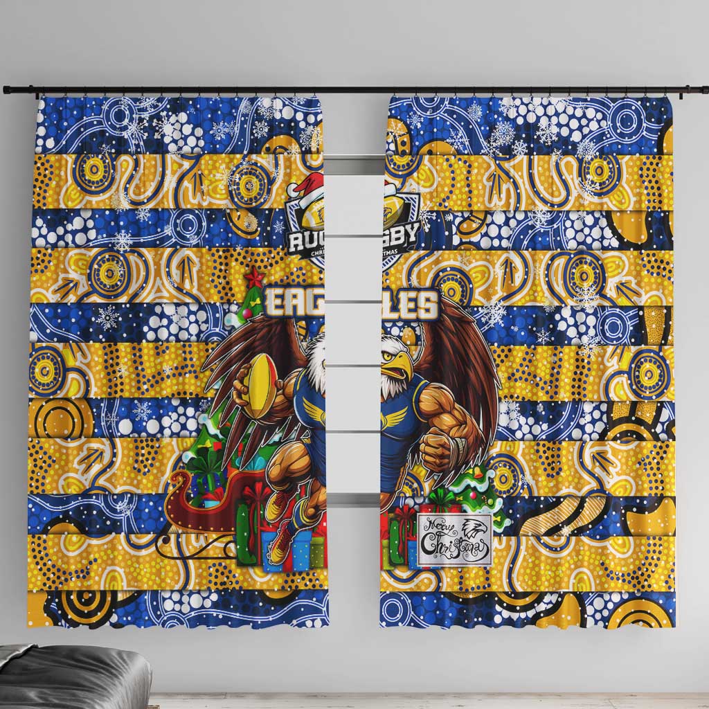 Eagles Football Merry Christmas Window Curtain Indigenous Australian Art