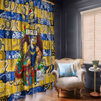 Eagles Football Merry Christmas Window Curtain Indigenous Australian Art