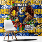 Eagles Football Merry Christmas Window Curtain Indigenous Australian Art