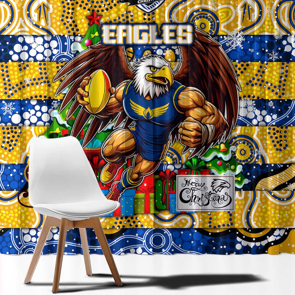 Eagles Football Merry Christmas Window Curtain Indigenous Australian Art
