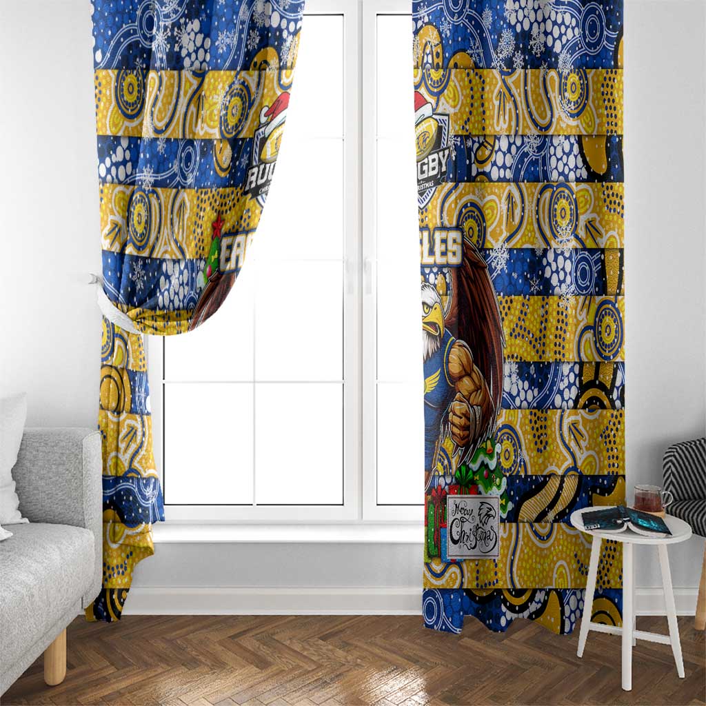 Eagles Football Merry Christmas Window Curtain Indigenous Australian Art