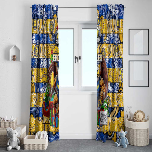 Eagles Football Merry Christmas Window Curtain Indigenous Australian Art