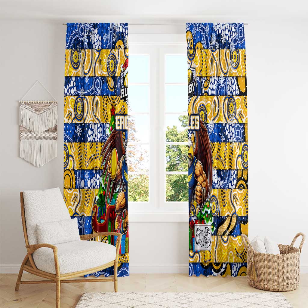 Eagles Football Merry Christmas Window Curtain Indigenous Australian Art
