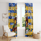 Eagles Football Merry Christmas Window Curtain Indigenous Australian Art