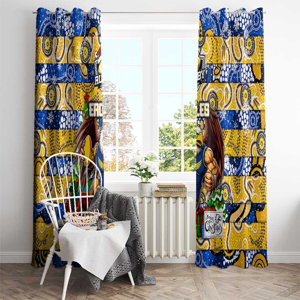 Eagles Football Merry Christmas Window Curtain Indigenous Australian Art