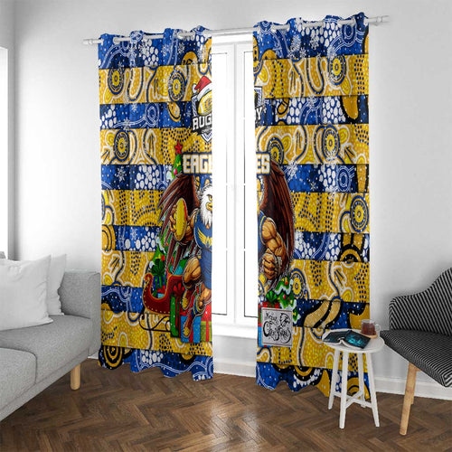 Eagles Football Merry Christmas Window Curtain Indigenous Australian Art