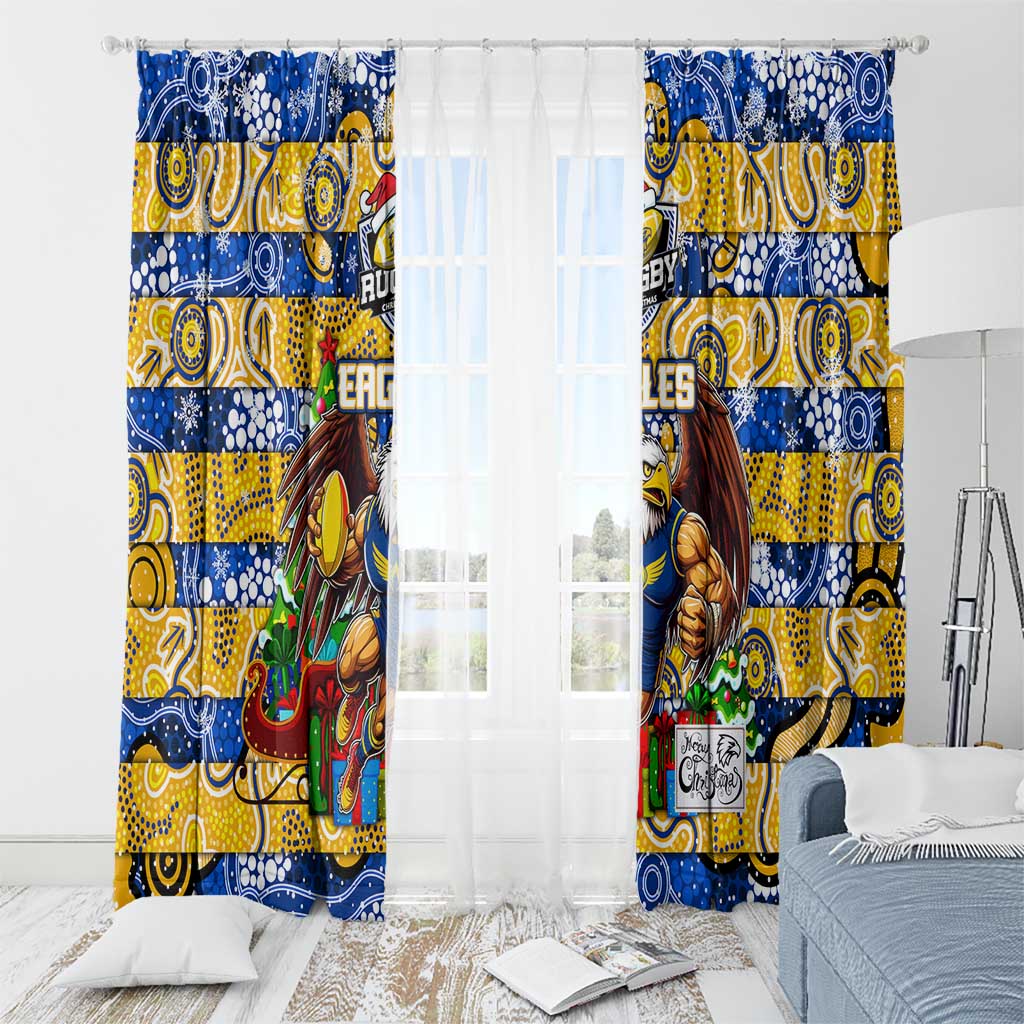 Eagles Football Merry Christmas Window Curtain Indigenous Australian Art
