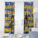Eagles Football Merry Christmas Window Curtain Indigenous Australian Art
