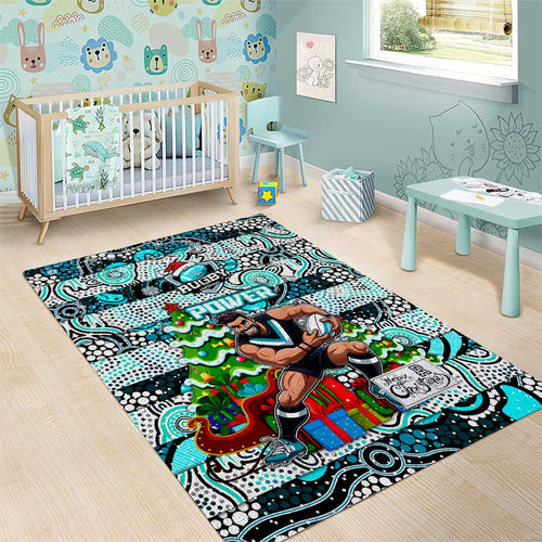 Power Football Merry Christmas Area Rug Indigenous Australian Art
