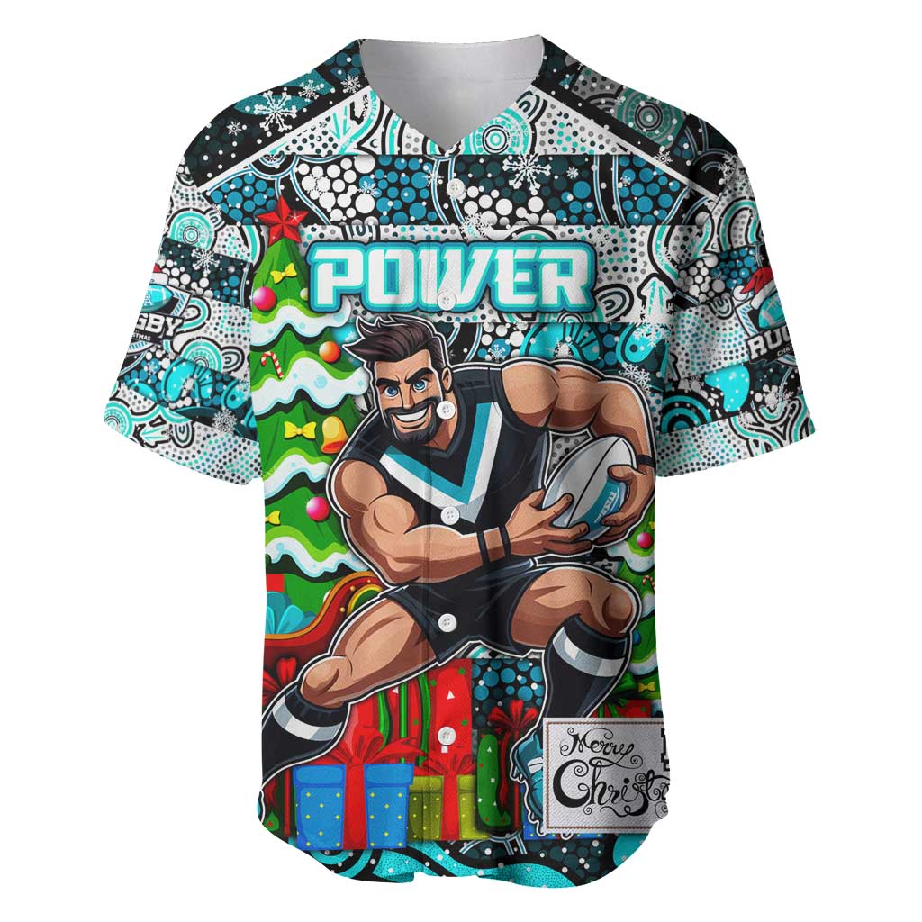 Custom Power Rugby Merry Christmas Baseball Jersey Indigenous Australian Art