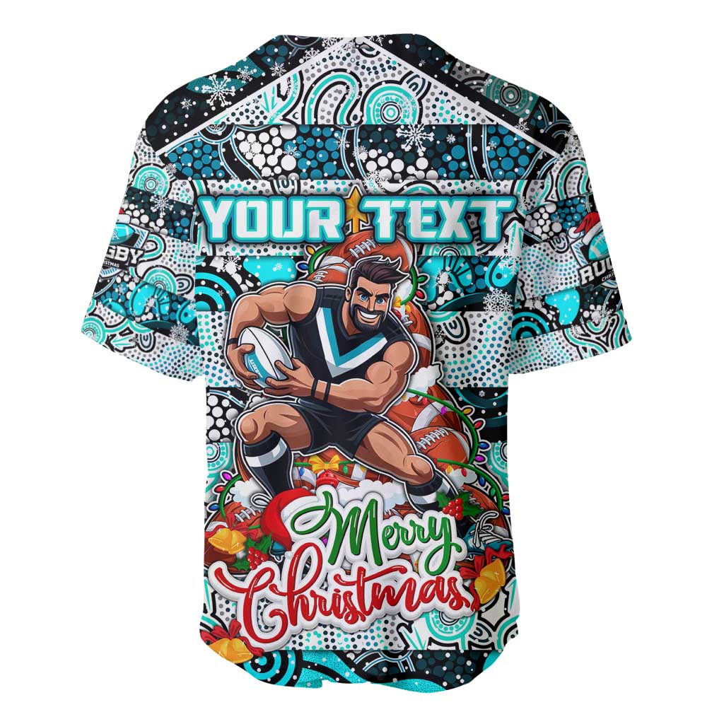 Custom Power Rugby Merry Christmas Baseball Jersey Indigenous Australian Art