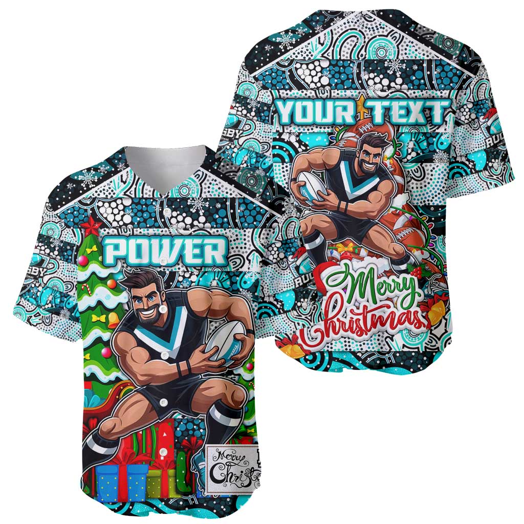 Custom Power Rugby Merry Christmas Baseball Jersey Indigenous Australian Art