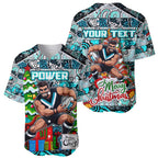 Custom Power Rugby Merry Christmas Baseball Jersey Indigenous Australian Art