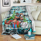 Power Football Merry Christmas Blanket Indigenous Australian Art