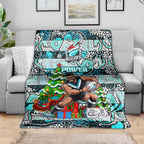 Power Football Merry Christmas Blanket Indigenous Australian Art