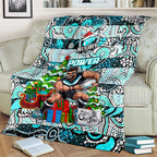 Power Football Merry Christmas Blanket Indigenous Australian Art