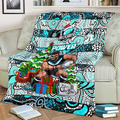 Power Football Merry Christmas Blanket Indigenous Australian Art