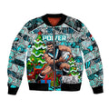 Custom Power Rugby Merry Christmas Bomber Jacket Indigenous Australian Art