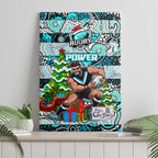 Power Football Merry Christmas Canvas Wall Art Indigenous Australian Art