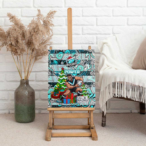 Power Football Merry Christmas Canvas Wall Art Indigenous Australian Art