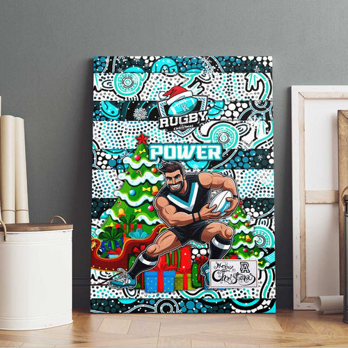 Power Football Merry Christmas Canvas Wall Art Indigenous Australian Art