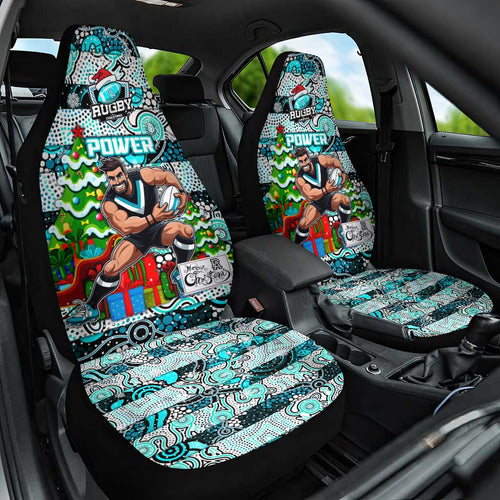 Power Football Merry Christmas Car Seat Cover Indigenous Australian Art