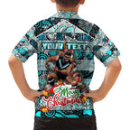 Custom Power Rugby Merry Christmas Family Matching Summer Maxi Dress and Hawaiian Shirt Indigenous Australian Art