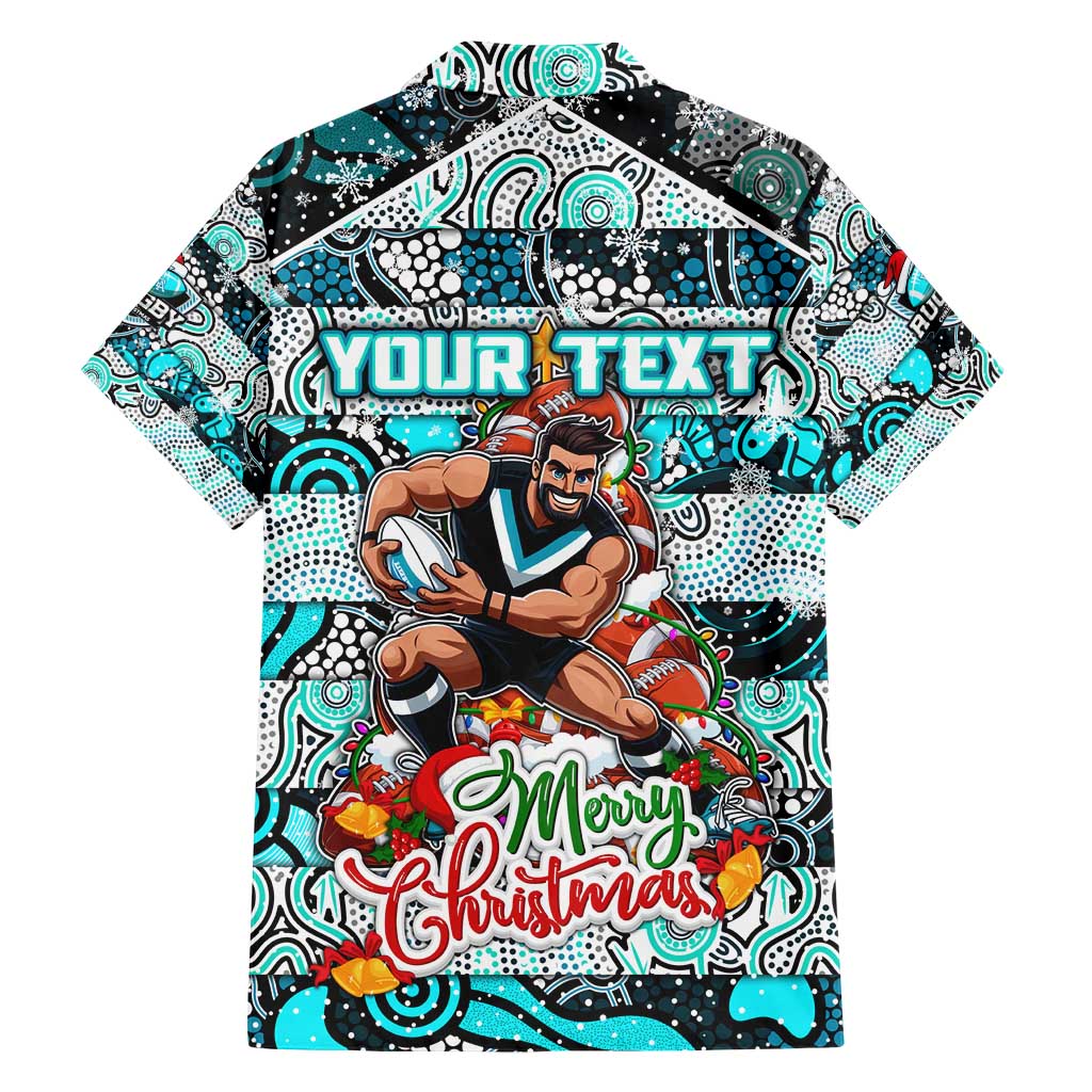 Custom Power Rugby Merry Christmas Hawaiian Shirt Indigenous Australian Art