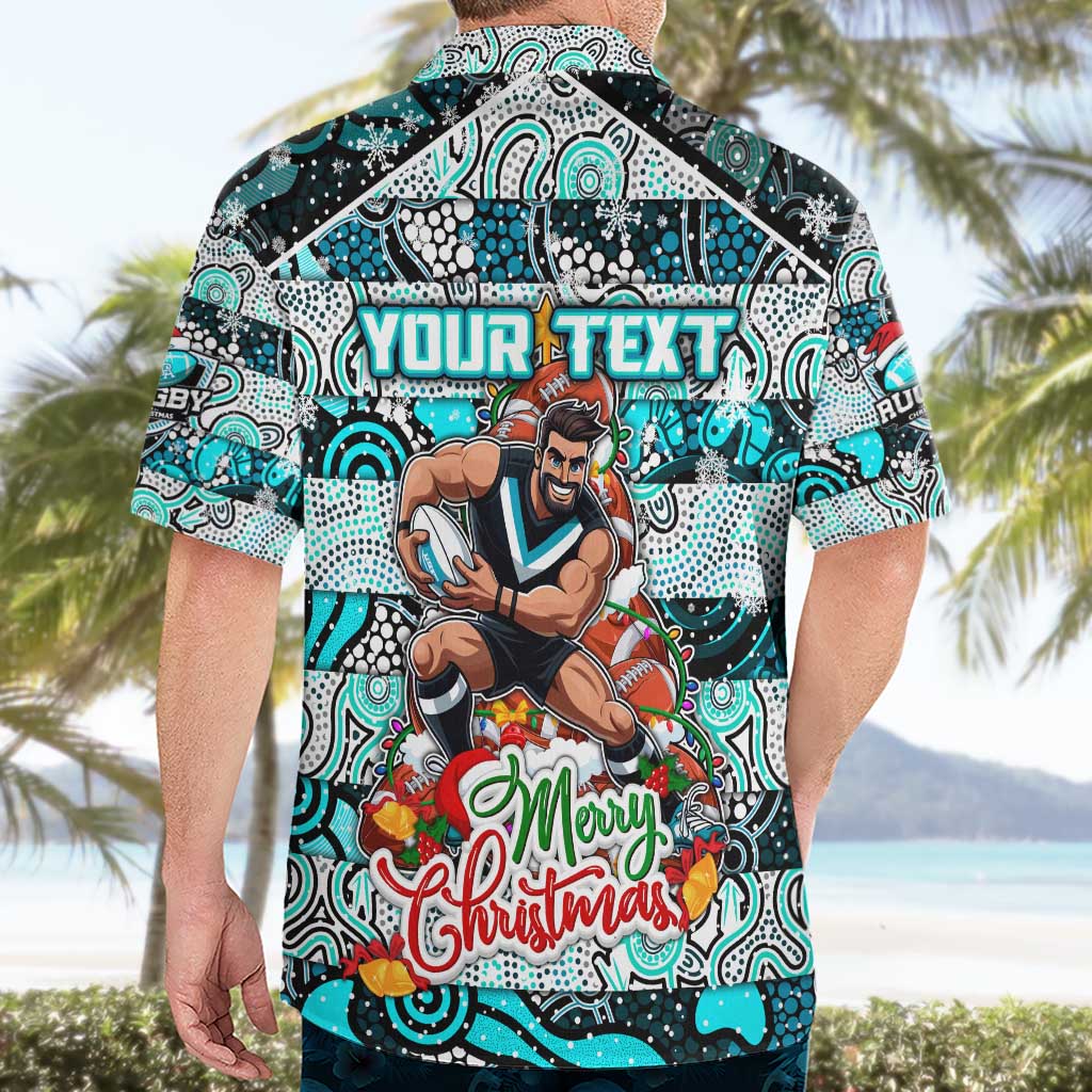 Custom Power Rugby Merry Christmas Hawaiian Shirt Indigenous Australian Art