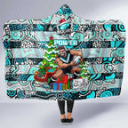 Power Football Merry Christmas Hooded Blanket Indigenous Australian Art