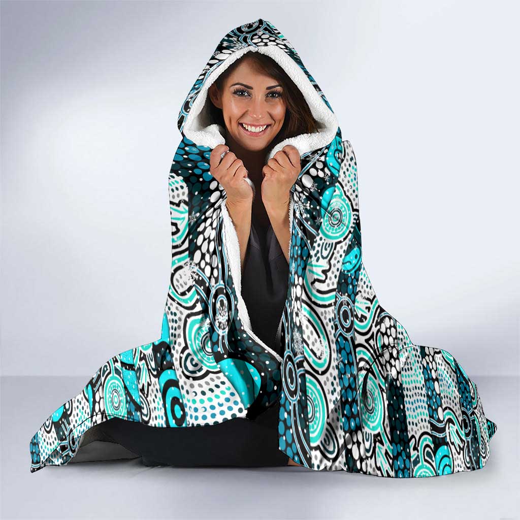 Power Football Merry Christmas Hooded Blanket Indigenous Australian Art